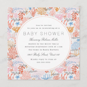 Invitación Coral Reef Baby Shower