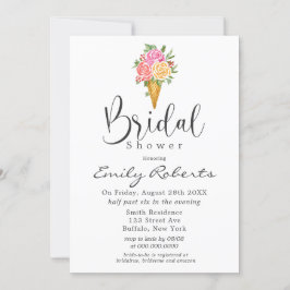 Invitación Coral rosa Crema De Hielo Amarillo Cono Ducha De N