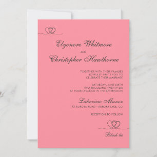 Invitación Coral Rosado Modern Chic Mezcla y Combina Boda