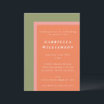 Invitación Coral Sage Green Green Modern Geometric Bridal Sho<br><div class="desc">Invitación a la ducha de Personalizado geométrica de coral y salvia</div>