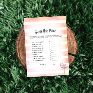 Invitación Coral Striped Flamingo Adivinan El Juego De La Duc