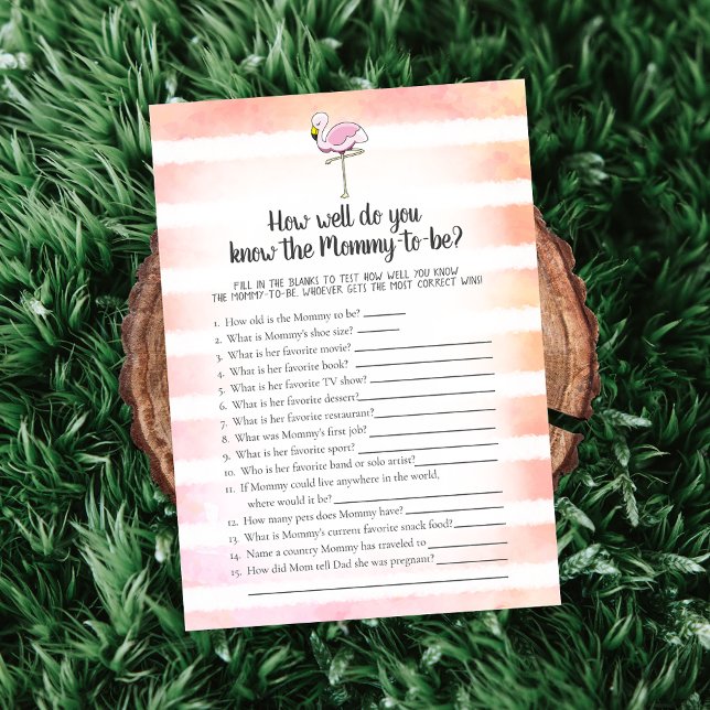Invitación Coral Striped Flamingo que conoce a mamá mejor jue (Subido por el creador)