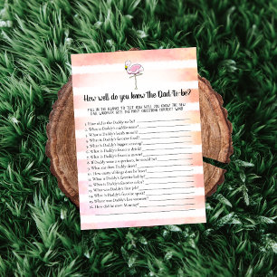 Invitación Coral Striped Flamingo Que Conoce Mejor Juego A Pa