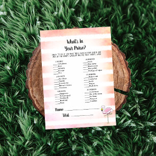 Invitación Coral Striped Flamingo Qué hay en tu juego de bols
