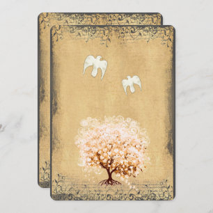 Invitación Coral Tree Dove Ama a los Bodas de pájaro