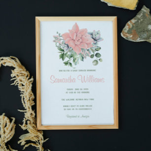 Invitación Coral verde botánico suculento moderno