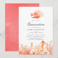 Coral vivo bajo el mar Quinceañera