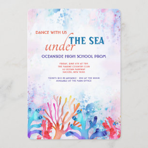 Invitación coralina del baile de fin de curso de