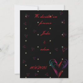 Invitación corazón adorable y colorido