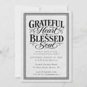 Invitación Corazón Agradecido Alma Bendita Acción de Gracias