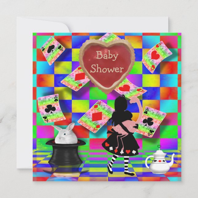 Invitación Corazón agrio de neón Baby Shower del atasco de (Anverso)