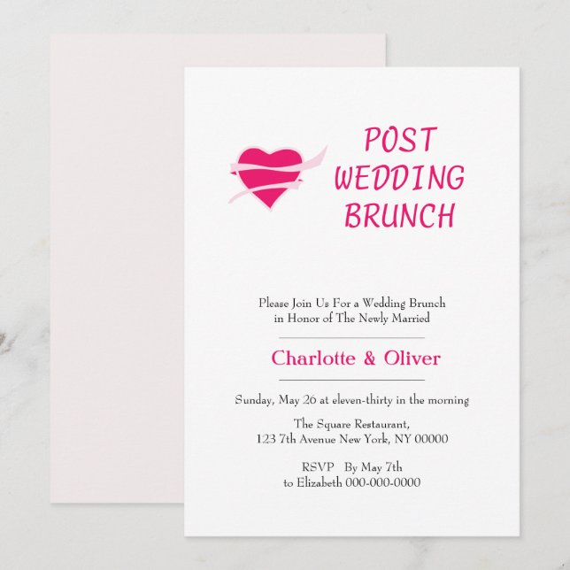 Invitación Corazón amoroso (Anverso / Reverso)