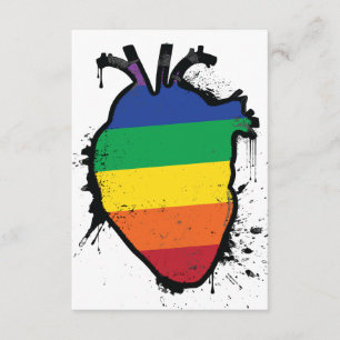 Invitación corazón anatómico arco iris
