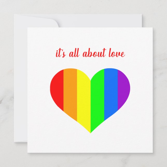 Invitación Corazón arcoiris (Anverso)