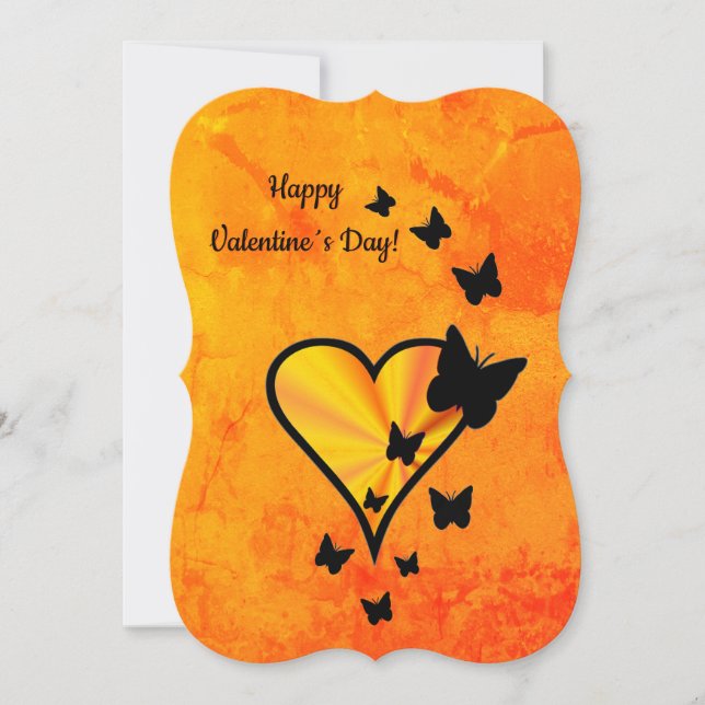 Invitación Corazón arcoiris y mariposa (Anverso)