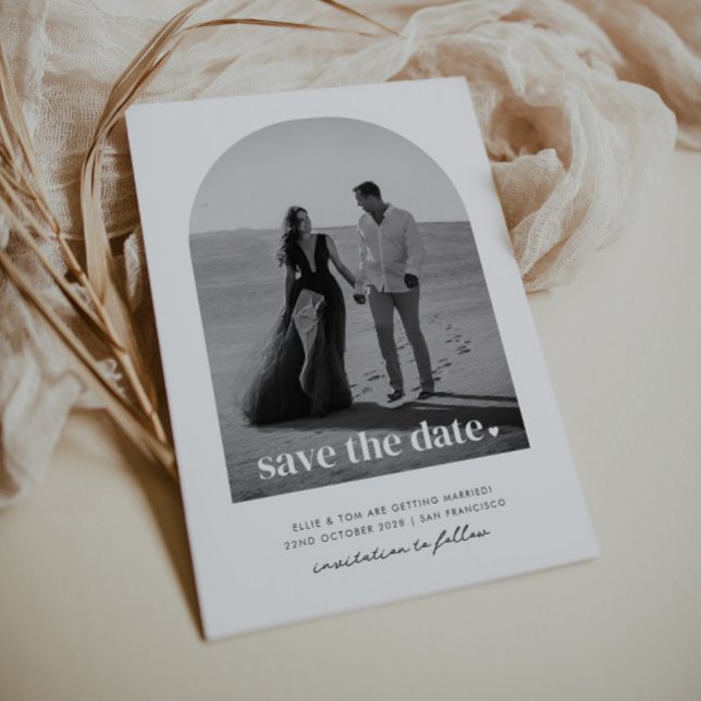 Invitación Corazón Arqueado Save The Date (Zazzle Arched Save The Date Heart Invitation)