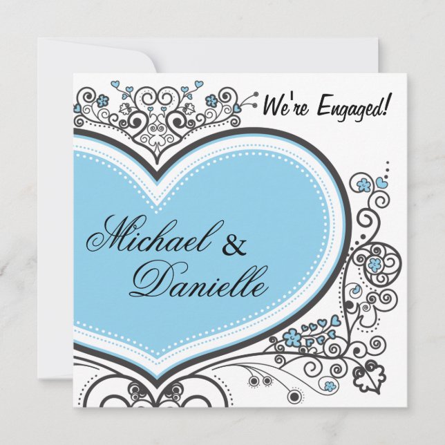 Invitación Corazón azul (Anverso)