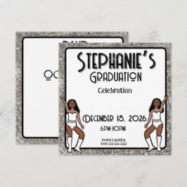 Invitación Corazón Blanco Bailarín de Plata: #1 