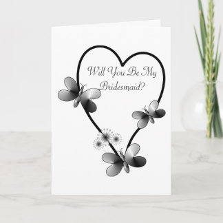 Invitación Corazón Blanco Y Negro Y Mariposas Criada De La No