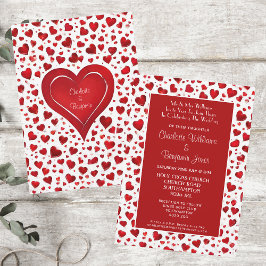 Invitación Corazón Blanco Y Rojo Divertido Boda De San Valent