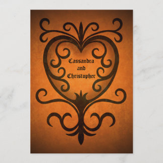 Invitación Corazón boda romántico otoñal