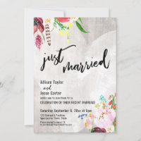 Corazón Boho Floral Rústico Madera Recién Casados 