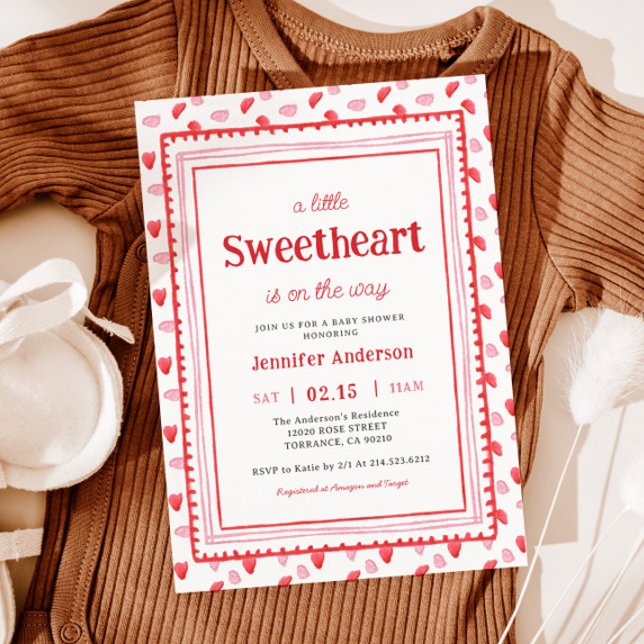 Invitación Corazón, cariño, el Baby Shower de Valentine (Subido por el creador)