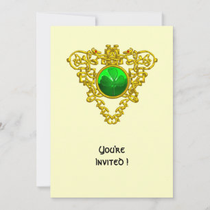 INVITACIÓN CORAZÓN CÉLTICO CON TREBOL DE SAN PATRICIO FIESTA 