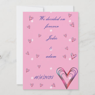 Invitación corazón colorido pequeño lindo corazón