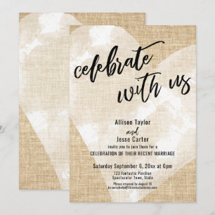 Invitación Corazón de Acuarela Blanca Celebra con Nosotros Ar
