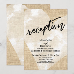 Invitación Corazón de Acuarela Blanca Sobre Recepción de Arpi