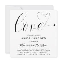 Corazón de amor blanco negro lindo ducha de novia 