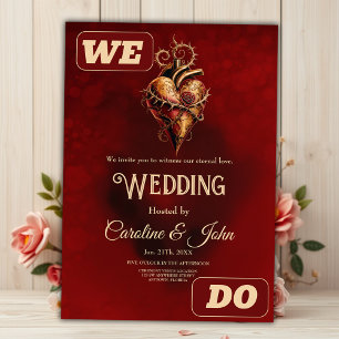 Invitación Corazón de amor y amor apasionado.