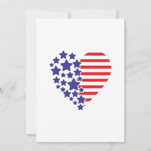 Invitación Corazón de bandera americana patriótica