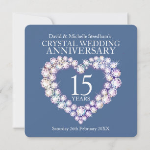 Invitación Corazón de boda de cristal 15 años de fiesta