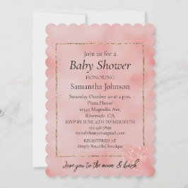 Invitación Corazón de Brillo Rosa Salmón Amor