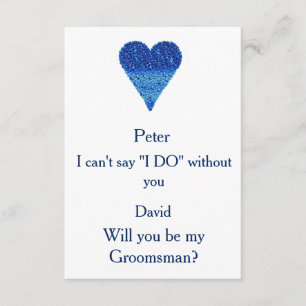 Invitación Corazón de Burbuja Azul ¿Quieres Ser Mi Padrino?