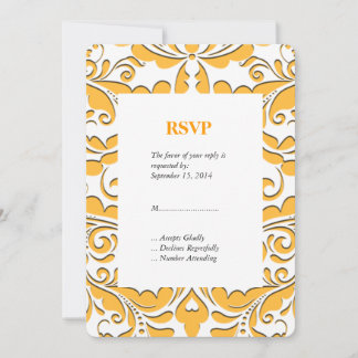 Invitación Corazón de Damasco Amarillo y Blanco de HeartyPart