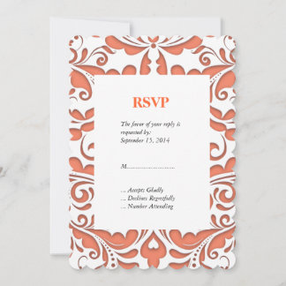 Invitación Corazón de Damasco Corales y Blanco HeartyParty