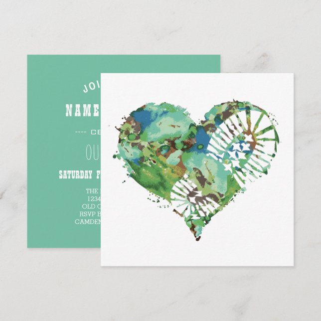 Invitación corazón de estómago de arranque (Anverso / Reverso)