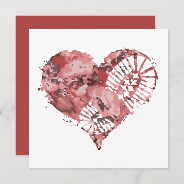 Invitación corazón de estómago de arranque (Anverso / Reverso)