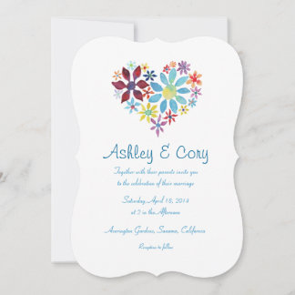 Invitación Corazón de flores