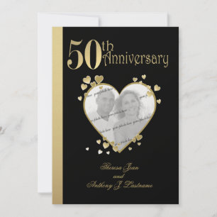 Invitación Corazón de foto del 50 aniversario