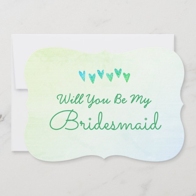 Invitación Corazón de gradación de purpurina ¿Quieres ser mi  (Anverso)