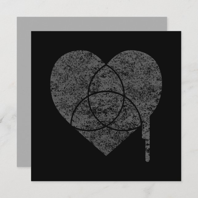 Invitación corazón de gráfico gruñón (Anverso / Reverso)