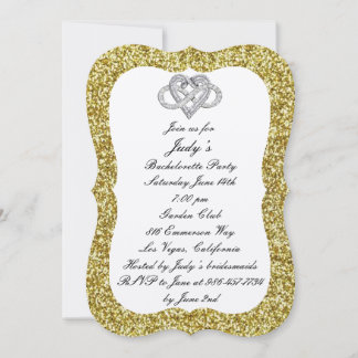 Invitación Corazón de infinito con brillo dorado para la fies