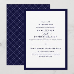Invitación Corazón de la Armada   Boda elegante