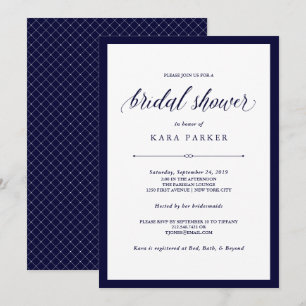 Invitación Corazón de la Armada   Elegante ducha de novia