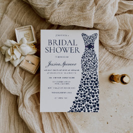 Invitación Corazón de la Marina Vestido Elegante Ducha Bridal