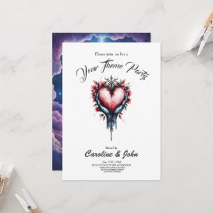 Invitación Corazón de Mágica Tranquila.